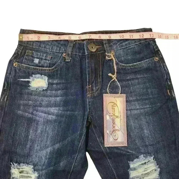 Spoon Jeans Distressed Medium Wash Five-Pocket Style Tall Jeans NWT - Picture 5 of 10